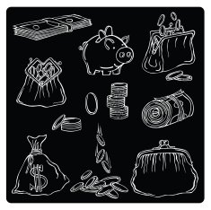 vector illustration silhouettes of money N2