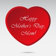 Mothers Day card with seam red heart N2