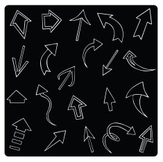 vector silhouette of different arrows