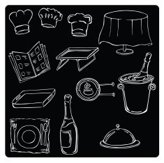vector silhouette of the elements restaurant N2