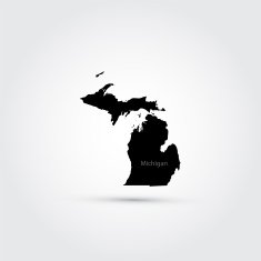 Map of the U S state Michigan