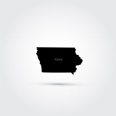Map of the U S state Iowa