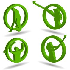 Vector silhouettes of golf N19
