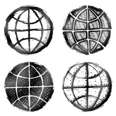 Hand drawn globe symbol N2