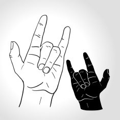 Sign of the horns Rock on hand sign heavy metal