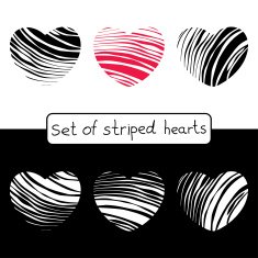 Decorative striped hearts