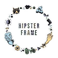 Hipster ink frame with offset printed colors N2