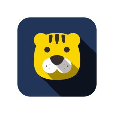 Tiger animal face flat icon N2
