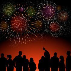 People Watching Fireworks