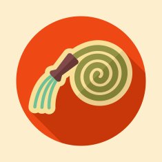 Garden Hose retro flat icon with long shadow