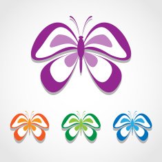 Butterfly icons set great for any use Vector EPS10
