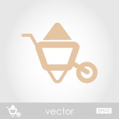 Wheelbarrow carts vector icon
