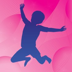 Jumping Child & Abstract Background N2