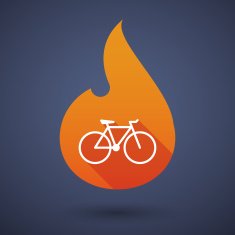 Flame icon with a bicycle N2