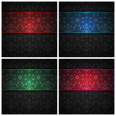 Set ornament template fabric texture - color ribbons
