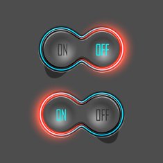 Button Switches with Backlight On and Off Stock Vector Illustration