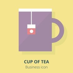Business icon A cup of tea Flat vector illustration