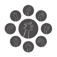 Hands sign for decorate Vector symbol
