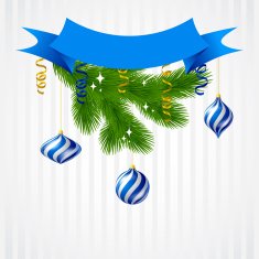 Merry Christmas vector background with glossy balls N4