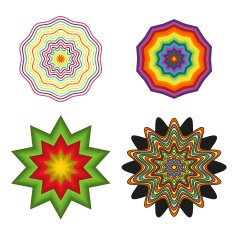 Set of 4 colorful shapes N2