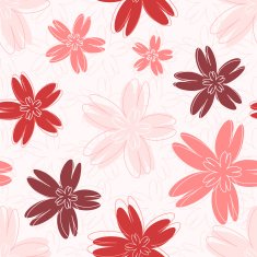 Seamless vector pattern with flowers different shades of pink N2