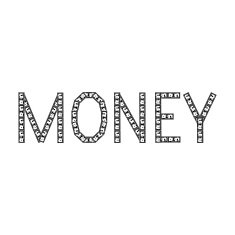 Business icon title money made up of banknotes