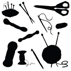 Vector silhouette of needlework