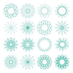 Set of different vector sixteen old-fashion patterns N2