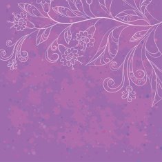 Background with contours flowers