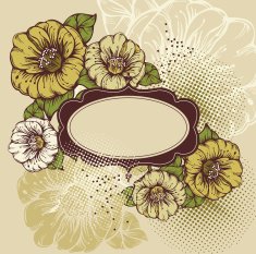 Beautiful flowers with a vintage frame N2