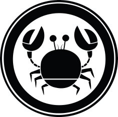 Black Circle Crab Logo