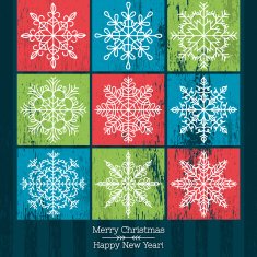 christmas background with hand draw snowflakes