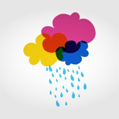 Colorful rain cloud silhouette free image download