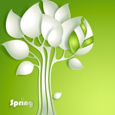 Abstract paper tree with green leaf free image download