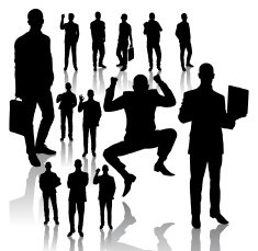 business man silhouettes N3