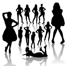 Fashion woman silhouettes N2
