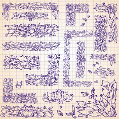 set frame foliage doodle N2