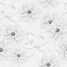 Seamless white background with lotus floral background seamless pattern N2