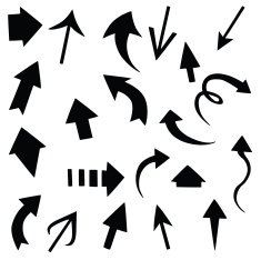 vector silhouette of different arrows N2
