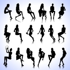 Set of sitting women N2