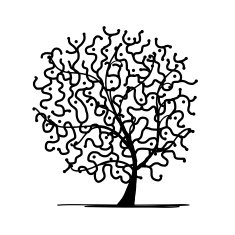 Art tree swirl for your design N2
