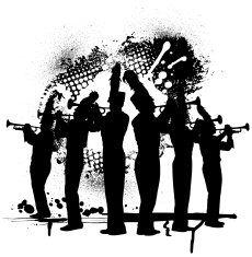 Trumpet Line Grunge Graphic