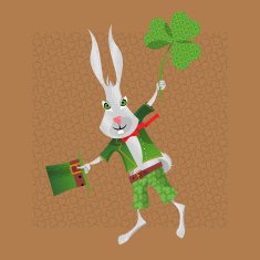 Rabbit in a Leprechaun suit St Patrick&rsquo;s Day Greeting card
