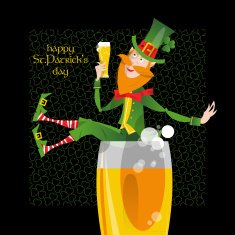 Leprechaun with a beer St Patrick&rsquo;s Day Greeting card