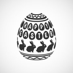 black and white decorative egg N2