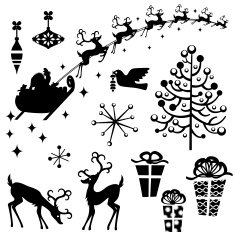 Retro Christmas Design Elements