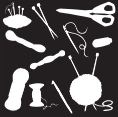 Vector silhouette of needlework N2