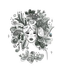 Woman portrait with hairstyle for christmas carnival N2