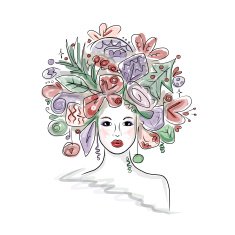 Woman portrait with hairstyle for christmas carnival N7