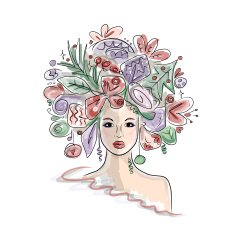 Woman portrait with hairstyle for christmas carnival N8
